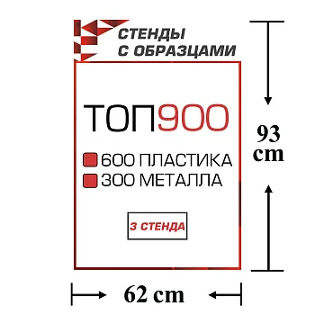 Стенды с образцами ТОП 900 автокрепежа (600 пластика и 300 металла)