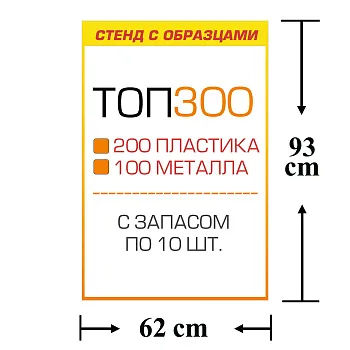 Стенд с образцами ТОП 300 автокрепежа с запасом по 10 шт