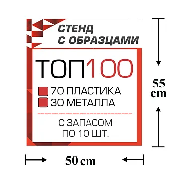 Стенд с образцами ТОП 100 автокрепежа с запасом по 10 шт