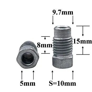 R9283 Штуцер М10х1,25 крепления тормозных трубок 00001-0046890-118 R9283 Штуцер М10х1,25 крепления тормозных трубокГАЗ КАМАЗ ЛАДА