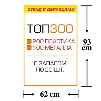 Стенд с образцами ТОП 300 автокрепежа с запасом по 20 шт